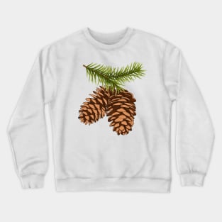 Evergreen Pine Cone Pattern Crewneck Sweatshirt